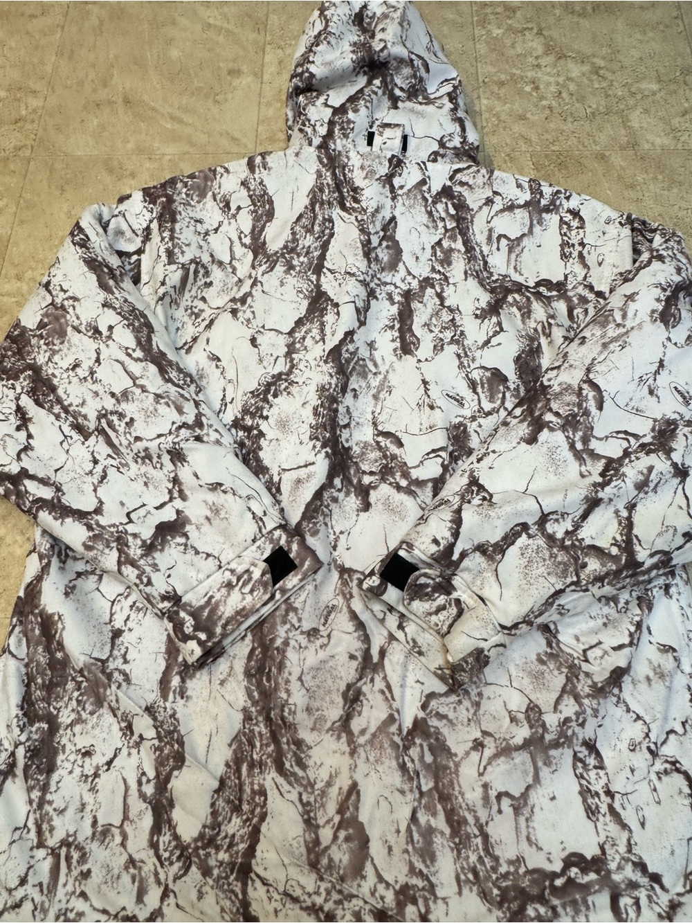 Natural Gear Men’s Fleece Lined Snow Camo Parka White Brown Camouflage Jacket L - Picture 11 of 11
